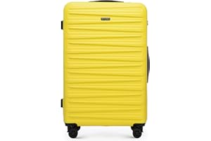 WITTCHEN Skyspeed Line Bagages Grande Valise Coque Rigide ABS Grande Valise à roulettes Trolley Check-in Bagages Serrure combinée Poignée télescopique 4 roulettes Jaune Air France/Easyjet/Ryanair