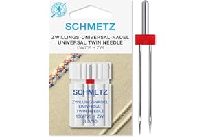 SCHMETZ Aiguilles pour machines à coudre | 1 Aiguilles Jumelles Universelles (Universal) 3,0/90 | 130/705 H ZWI NE 3,0 | convient à toutes les machines à coudre familiales courantes