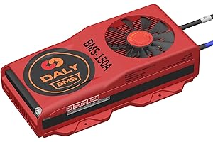 DALY Smart BMS LiFePo4 4S 12V 150A con ventola di raffreddamento, modulo Bluetooth per app di monitoraggio dei dati visibili, comunicazione UART per pacco batteria al litio da 3,2 V nominale