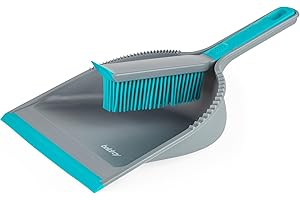 Beldray Antibac Pet Plus+ Pelle à poussière et Brosse en Caoutchouc – Poils Anti-Rayures – Revêtement de Sol Dur, Traitement antibactérien, Pelle à poussière avec Dents striées en Plastique, Pieds