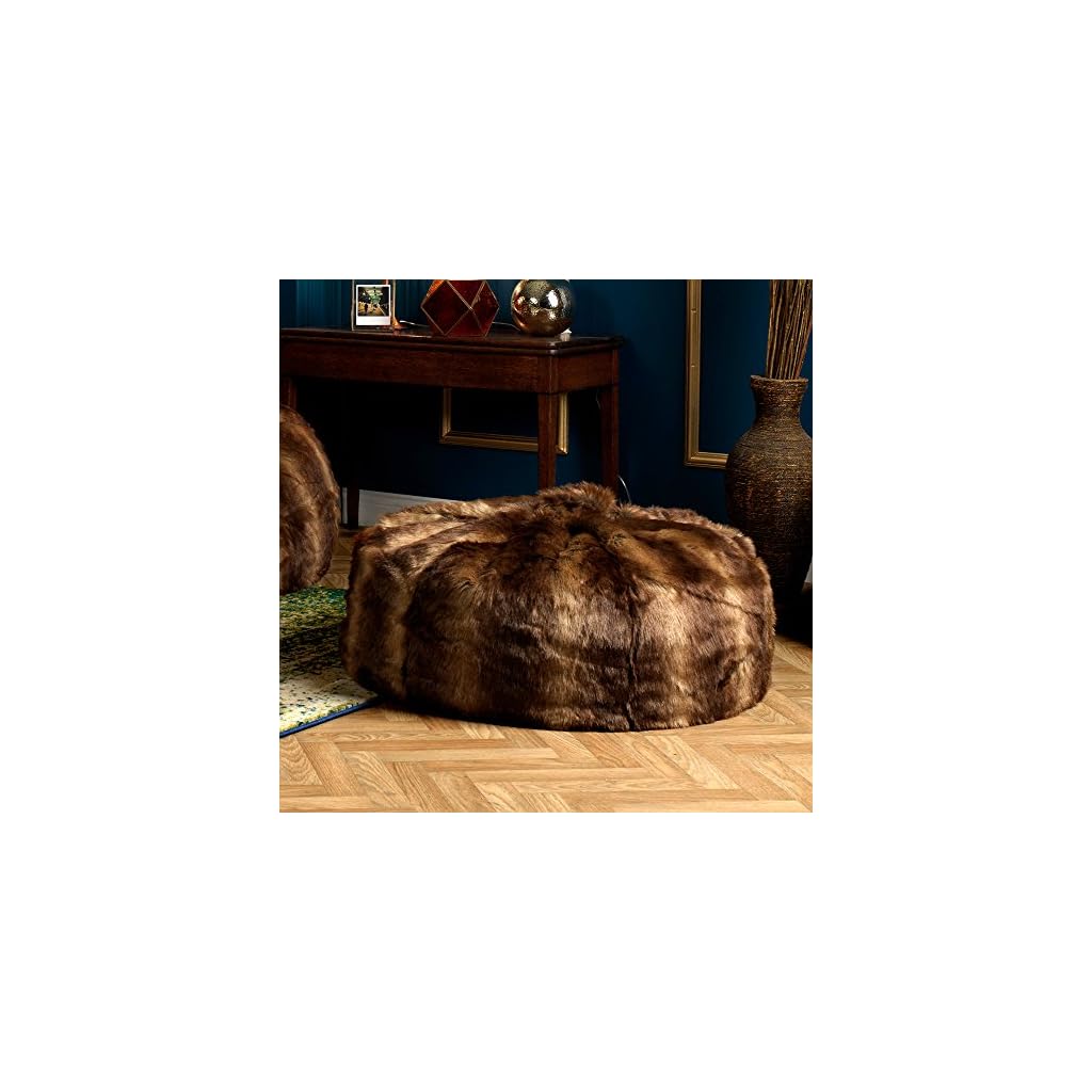 ICON XL Panelled Faux Fur Bean Bag Chair Extra Large Bean Bags