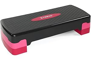 ‎TREXO TREXO Aerobic Step 68 x 28 cm Für Cardio- und Fitnesstraining Höhenverstellbar 15-20 cm Langlebig aus Polypropylen und TPR Aerobic Step Hochwertig Rosa