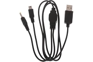 Hero-s - Câble de charge et de transmission de données USB 2 en 1, compatible avec Sony pour console de jeu PSP 2000 3000