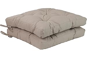 Viste tu hogar Pack 2 Cojines para Silla, 40x40x5 CM, Efecto Tridimensional, Relleno de 100% Poliéster, Ideal para Comedor, Terraza, Salón y Restaurante, Color Beige, Fabricado en España