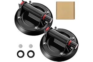AVCXEC Ventouse Vitre Professionnelle, 2 Pcs Ventouse de Levage en Verre, Ventouse Carrelage, Ventouse à Pompe pour Transport & Manutention de Vitre, Carrelage, Carreaux, Plaques, Sols, Charge 150kg