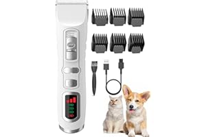 CUNSIEUN Tosatrice per Cani e Gatti Professionale,Tosaerba per cani, tosaerba per animali senza fili, ricaricabile,a bassa rumorosità,tosatrice professionale con indicatore LED per cani e gatti