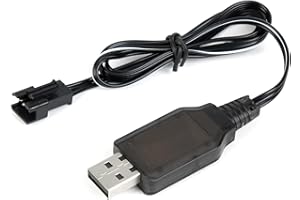 BEEJOY 7.4V USB to SM-3P Li-polymer Battery Charger Cable RC LiPo Battery Charging Cord 60cm 500mA with LED Indicator Replacement Cable for Remote Control Car Toy RC Drones Plane