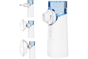 AMOLUO Aerosol Portatile,Aerosol per Bambini e Adulti,Nebulizzatore Ultrasuoni Silenzioso,Con Boccaglio e 2 Maschere