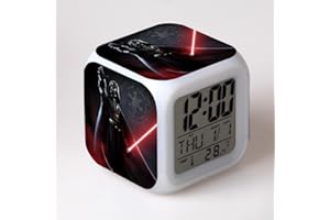 SXWY Réveil Numérique Star Wars, Lumières Colorées Réveil D'humeur Quartet Disponible USB Charge Convient pour Les Garçons Et Les Filles Enfants Cadeaux Spéciaux,4