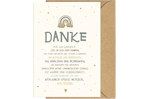 ‎KOKO LORA KOKO&LORA® Dankeskarte für Erzieher, Erzieherin mit Kraftpapier-Briefumschlag - Grußkarte mit Naturkuvert, Abschied aus der Kita, (Blau)