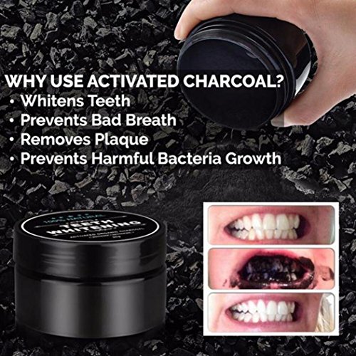 Natürliches Aktivkohle Zahnaufhellung mit Aktivkohle Pulver 30g Holeider ( activated charcoal teeth whitening ) - 6