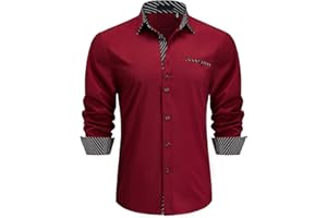 Enlision Men's Dress Shirts Long Sleeve Business Casual Shirt Regular Fit Button Up Shirts