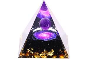 DIVANI Pyramide de cristal de pierre de lune - Lotus de boule d'améthyste - Tour de cristal - Bijoux en pierre écrasée de guérison Reiki de la nature des chakras - 5cm