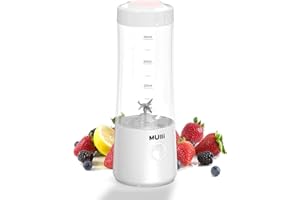 Mulli Tragbarer Mixer, USB-C wiederaufladbarer persönlicher Mixer für Smoothie und Shakes, Mini-Mixer mit sechs Klingen für Babynahrung, Reisen, Fitnessstudio