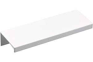 Gedotec Tirador de armario blanco para muebles de cocina, tirador de aluminio de diseño, tirador de puerta de armario, tirador de cocina cuadrado para cajones, longitud de 104 mm, 1 unidad