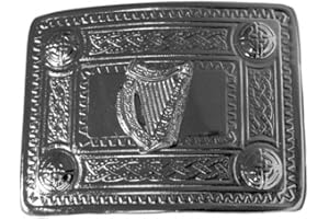 Tartanista - Herren Schnalle für Kiltgürtel - schottisch - Irische Harfe - verchromt