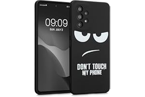 kwmobile Carcasa Compatible con Samsung Galaxy A53 5G - Funda móvil TPU - Don't Touch my Phone Blanco/Negro