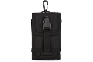 Huntvp Bolsa Táctica Cinturón Tool Pouch Impermeable Mochila de Hombro Molle Riñonera Militar Múltiple Función para Teléfono móvil Caza Correr Senderismo Ciclismo Camping (Typ-3 Negro)