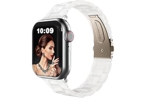HALLEAST Damen Resin Armband Kompatibel mit Apple Watch Armband Serie 9 8 7 6 5 4 3 2 1 Ultra SE, Dressy Bracelet Glänzend Harz band für iWatch 49mm 45mm 44mm 42mm 41mm 40mm 38mm