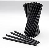 MC-250 pz Cannucce Biodegradabili Dritte Nere -15 cm x 8 mm - Cannuccia per Bevande Calde e Fredde - Cannuccie Bar,Catering e