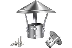 Skorstenslock 201 Rostfritt Stål Kamin Rökrör for Spisrör 8-24cm | Justerbar skorstenskåpa Regnskydd Med Ventilation for Takugns Avgas