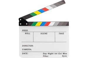 ‎A ALLZEDREAM ALLZEDREAM Acryl Regisseure Clapboard Film Clapper Board Cut Action Szene Schiefer mit 2 Dry Erase Whiteboard Stifte