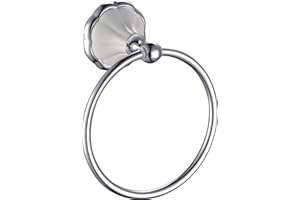 HOUSLER White Ceramic Bathroom Accessories (White Ceramic Towel Ring)