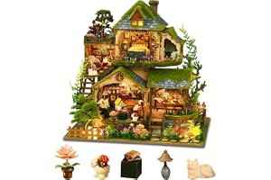 Diymnhaus – gör-det-själv skogsserie miniatyr dockhus trä monteringsmodell kit med LED-lampor skala 1:24 skala kreativt rum v