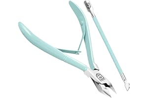 SENBACH Cuticle Trimmer with Cuticle Pusher, Cuticle Remover Cuticle Nipper Professional Stainless Steel Cuticle Cutter Clipper Durable Pedicure Manicure Tools for Fingernails and Toenails (Green)