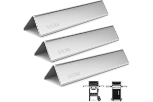 Hisencn 7635 Flavorizer Bars für Weber Spirit E210, S210, E220, S220 mit vorderen Bedienknöpfen, 304 Edelstahl Heizplatte für Weber Spirit 200 Serie Gasgrill, 3 Stück, 38,9 cm