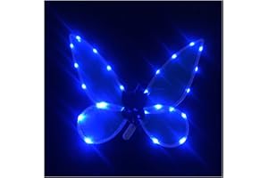 Aunaeyw Light Up Fairy Wings für Mädchen Frauen Sparkly Sheer Elf Angel Wings Dress Up Halloween Cospaly Schmetterling Fariy Wings Kostüm