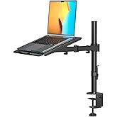 Suptek Monitor Arm mit Laptop Halterung Volleinstellbar für 13"-27" Bildschirme Volleinstellbar (40cm Stange) MD6421TP004