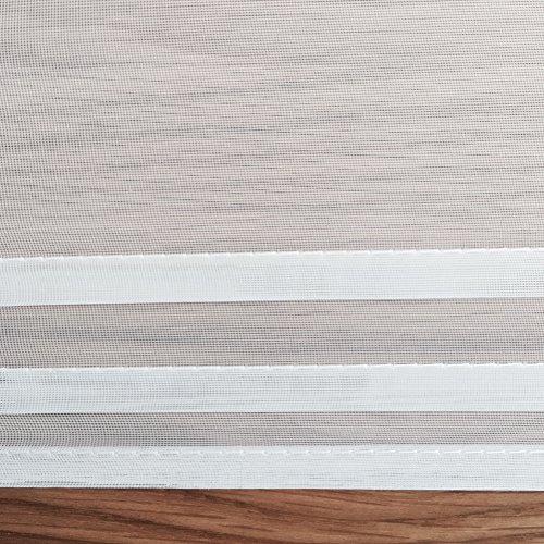 KOU-DECO Raffrollo Tunnelzug Gardinen Voile Transparent Polyester 1er-Pack Vorhang (B*H 100*155cm, weiß) - 3