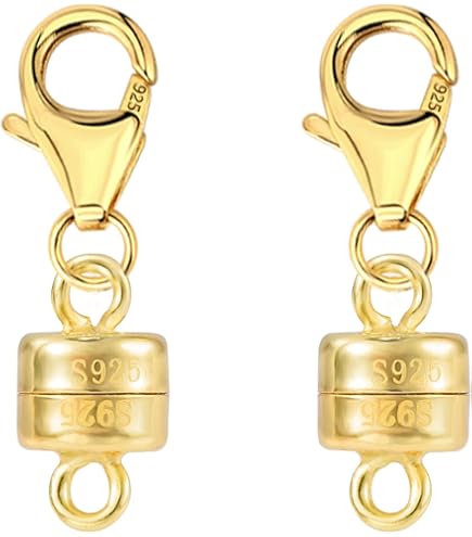 Moschettone Doppia Chiusura Argento Sterling 925 - 2 Pezzi Per Gioielli Fai Da Te, Collane, Bracciali