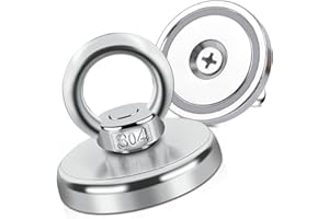 FPMYB Magnete Stark Neodym Magnete Extra Stark Magnetfischen, 42 mm Super Starker Angelmagnet mit Loch für Zuhause, Werkstatt,Teichbergung, zum Magnetfischen in Seen,Rasen,Ozean 2 Stück