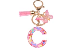 YPYMOD Llavero, Llavero Letra, Colgante Mariposa Llavero con Letras Iniciales