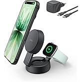 Belkin UltraCharge Pro 2&rsquo;si 1 Arada Qi2 Şarj İstasyonu 25 W, Siyah | D&ouml;n&uuml;şt&uuml;r&uuml;lebilir, Qi2.2 Sertifikalı, MagSafe Uyumlu; iPh