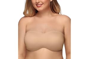 DotVol Biustonosz damski duży rozmiar, bez wyściółki, Bandeau bez ramiączek, Orzech pekanowy., 85F