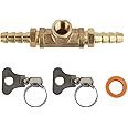 MEASUREMAN Fuel Line Fuel Pressure Adapter Brass T-Fitting, 1/8"NPT Female With Teflon Tape Suitable For Fuel Pressure Gauge Or Sensor