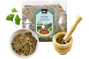 GREENVRAC Tisane feuille Ginkgo Biloba en vrac 1kg (Arbre aux quarante écus) - Gingko Biloba tisane mémoire - Ginko Biloba pour tisane infusion - Composition pure 100% Ginkgo Biloba (sans ajout de thé)