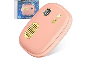 Weigudoc Scaldamani Ricaricabile, Scaldamani Elettrico 10000 mAh, Scaldamani Tascabile Riutilizzabile 2 in 1, Scaldamani Portatile USB, con Cordino per Visualizzazione della Temperatura