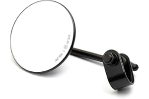 DOCK66 MOTORCYCLE PARTS Custom Spiegel rund 4" schwarz, E-Zulassung, kurzer Arm mit Lenkerklemme