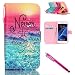 Produktbild Galaxy S7 Hülle, Folio Cover Wallet im Bookstyle mit Standfunktion Karteneinschub und Magnetverschluß Etui für Samsung Galaxy S7