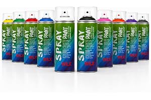WLX Sprayfärgset – 10 färger x 400 ml – glänsande RAL sprayfärg