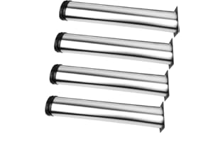 Qrity 4X Patas Muebles de baño Patas de Muebles Ajustables de 450 mm Patas de Escritorio de TV de Mesa de café de Bricolaje de Acero Inoxidable - Altura Ajustable (Total: 450-465 mm) - con Tornillos