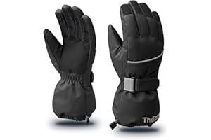ThxToms Enfants Gants de Ski Hiver | Coupe-Vent, imperméables et Chauds | Gants résistants au Froid épaissis en Tissu Oxford -15℃ | Vélos de Sport d'extérieur | Garçons et Filles de 4 à 13 Ans