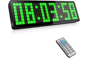 AnExer Timer da Palestra, 13.2" Grande Orologio da Parete Digitale, con CountDown/Up Cronometro, Telecomando, Luminosità Regolabile per Soggiorno, Ufficio, Cucina, Aula, Palestra