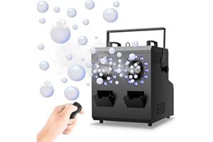 Telbum Nebelmaschine mit Fernbedienung,1500W 24LED RGBW 3IN1 Nebelblasenmaschine DMX,Rauchmaschine mit Blasen,Fog Bubble Machine,Seifenblasenmaschine,Rauchblasenmaschine für Party DJ Bühne Hochzeit