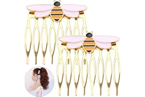 Nifocc Peineta para el pelo de abeja, pequeña abeja, con esmalte, para mujeres y niñas, para fiestas, cosplay, 2 unidades, color dorado
