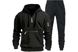 Qixiu 2 Piece Tracksuit Mens Plus Size Hoodie Tracksuit Mens Full Set Solid Long Sleeve Printed Jogging Suits Fall Sweatpants Set Winter Casual Men's Sportswear Sweatshirt Suit Sale